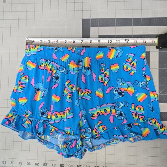 Stitch Disney Pride Rainbow Sleep Booty Shorts Womens Small Ruffle Lightweight - Picture 6 of 10